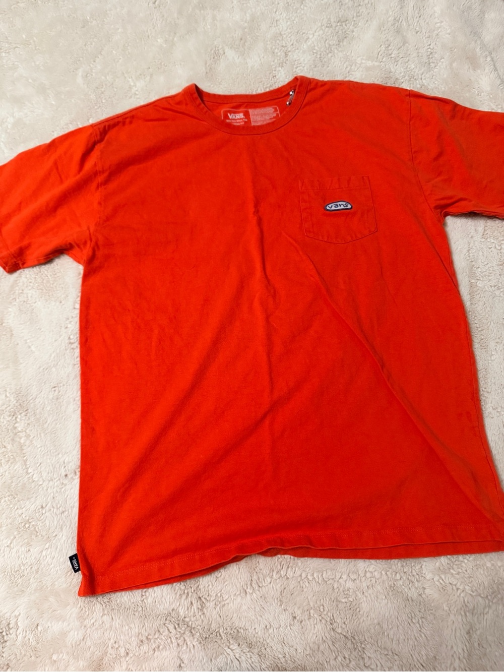 Vans Men’s Orange Short-Sleeve Chest Pocket Large Tee